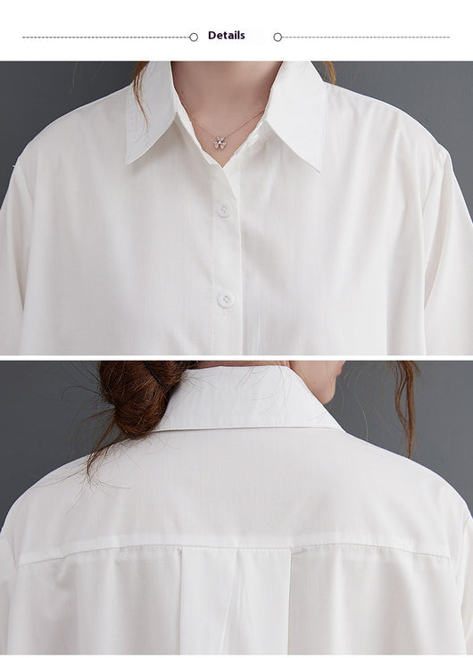 Vestido Camisero Holgado de Doble Capa con Malla Irregular - Image 28