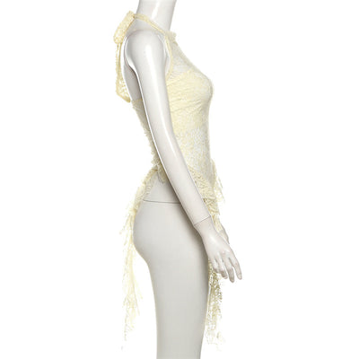 Chaleco Cuello Halter Pure Desire con Bordes Irregulares - Image 20