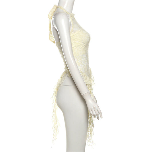 Chaleco Cuello Halter Pure Desire con Bordes Irregulares - Image 20