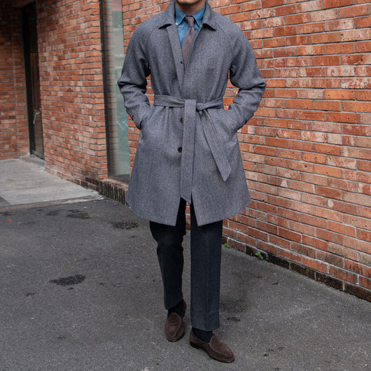Abrigo Slim Fit de Lana Espiga Hombre Largo - Image 10