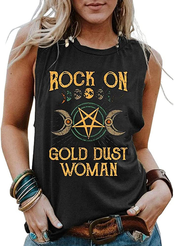 Blusa Tank Top Estampada Cuello Redondo Estilo Boho