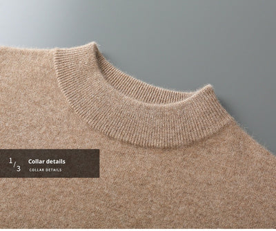 Suéter de Cuello Medio en Lana para Hombre - Pullover Ligero Otoño Invierno - Image 40