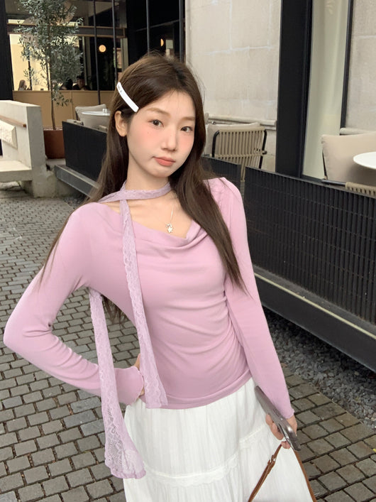 Blusa Asimétrica de Manga Larga con Cintura Ajustada Reductora - Image 8