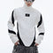 Polera Cuello Alto Patchwork con Contraste de Colores