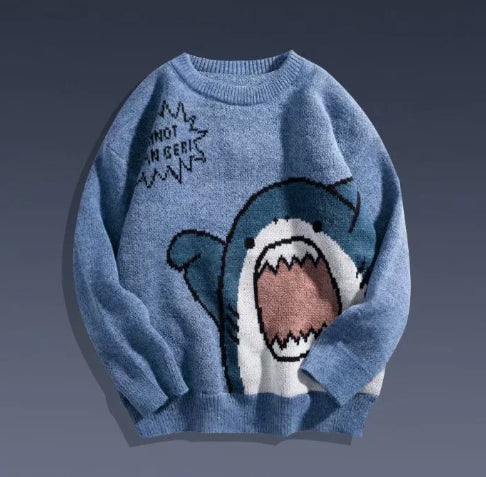 Suéter Tejido Holgado para Niño con Diseño Tiburón Cartoon - Image 6