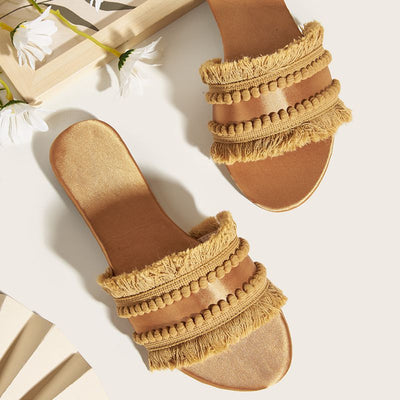 Sandalias Planas Extragrandes para Mujer con Borlas - Comodidad de Verano - Image 20