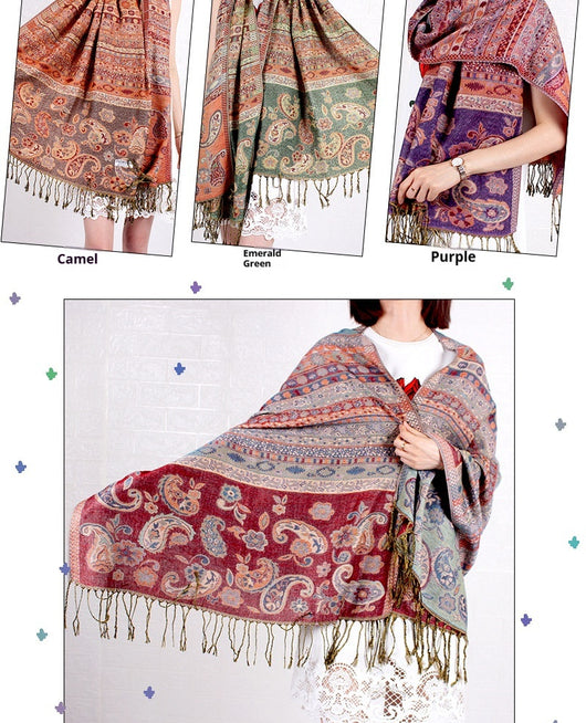 Pañoleta Térmica Jacquard de Cachemira para Aire Acondicionado y Protección Solar - Image 20