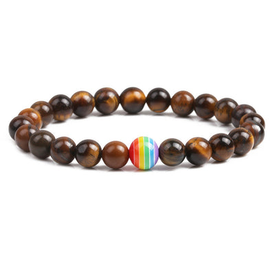 Pulsera de Pareja Piedra Volcánica con Chakras Arcoíris - Image 12
