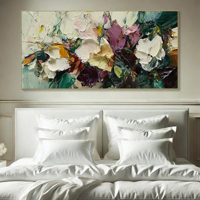 Cuadro de Flores al Óleo Pintado a Mano - Lienzo Artístico Decorativo para el Hogar - Image 4