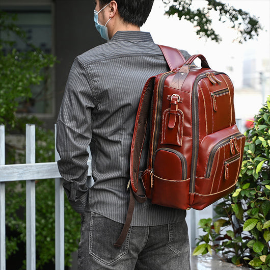 Mochila Ejecutiva de Cuero Genuino Retro - Capacidad Grande para Laptop 15 pulgadas - Image 25