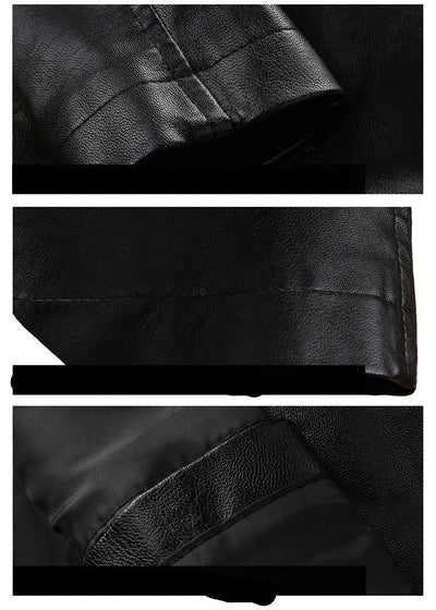 Chaqueta de Cuero PU para Motocicleta con Cuello de Pie Hombre - Image 4