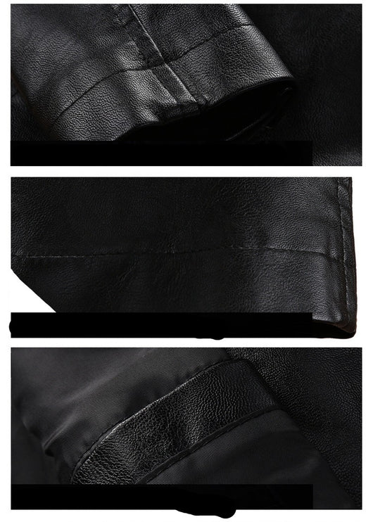 Chaqueta de Cuero PU para Motocicleta con Cuello de Pie Hombre - Image 4