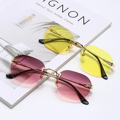 Gafas de Sol Cuadradas Sin Marco para Mujer con Lentes Marinos - Image 17