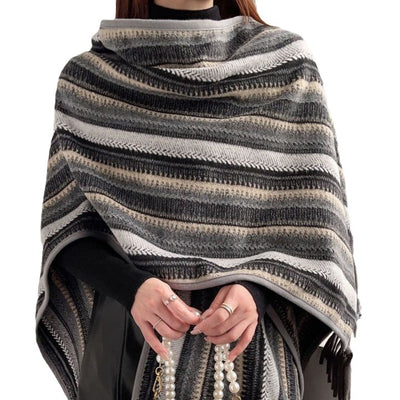 Poncho Étnico Convertible con Capucha - Image 4