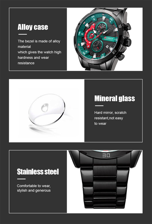 Reloj de Motociclista Acero Inoxidable Seis Manecillas - Image 15