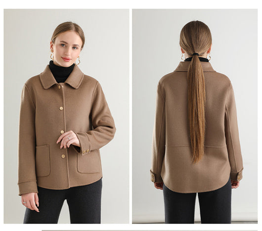Abrigo Polo Cuello Clásico Mujer - Colores Sólidos Otoño Invierno - Image 16