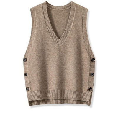 Chaleco Tejido Retro V-Cuello para Mujer - Estilo Europeo Primavera Otoño - Image 5