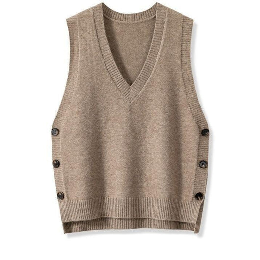 Chaleco Tejido Retro V-Cuello para Mujer - Estilo Europeo Primavera Otoño - Image 5