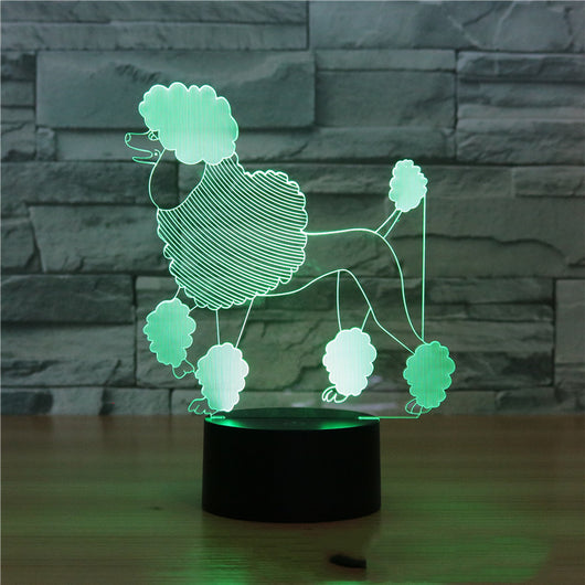 Lámpara 3D Caniche con Luz Nocturna Táctil Multicolor LED - Image 12
