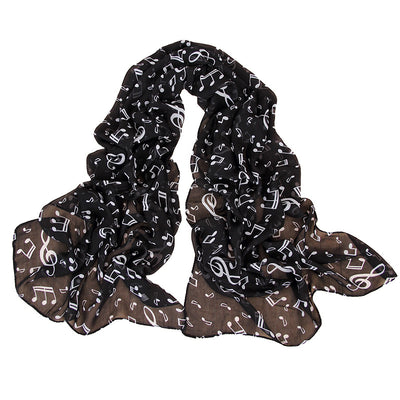 Pañuelo de Seda Chifón Estampado con Notas Musicales para Mujer - Image 7