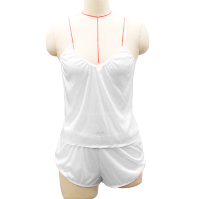 Pijama Camiseta y Short con Encaje Escote V para Mujer - Colección Verano - Image 9