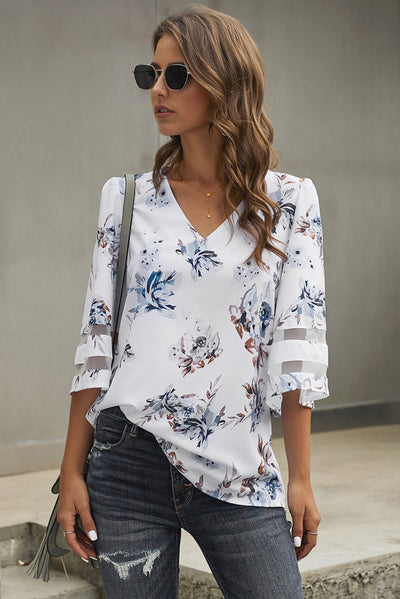 Blusa Escote V con Mangas Acampanadas Tres Cuartos - Image 17