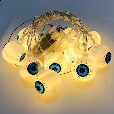 Guirnalda LED de Ojos de Fantasma 10 Piezas - Luces Cálidas, Frías y Multicolor para Halloween - Image 5