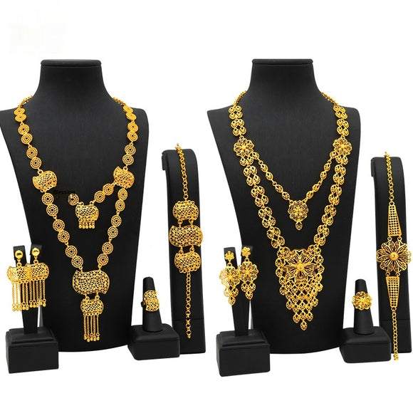 Conjunto de Joyas para Boda: Collar, Pulsera, Anillo y Aretes
