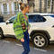 Cardigan Tejido a Rayas Multicolor Holgado de Manga Larga
