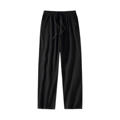 Pantalones Rectos Holgados de Algodón y Lino para Uso Casual - Image 6