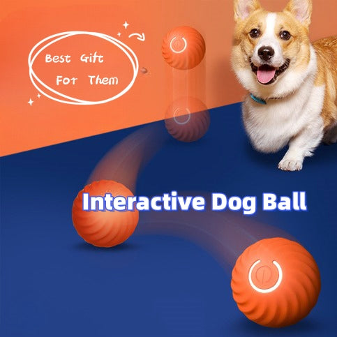 Blue gravitational jumping pet ball with a power button, shown next to an orange replacement shell for the toy. - Image 14