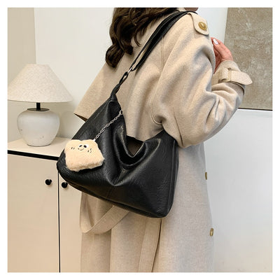Bolsa Retro para Mujer de Gran Capacidad en Colores Sólidos - Image 21