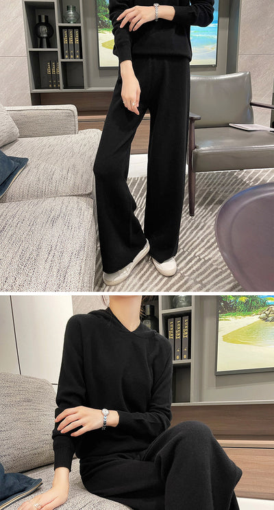 Conjunto Holgado de Punto: Sudadera con Capucha y Pantalón Ancho - Image 13