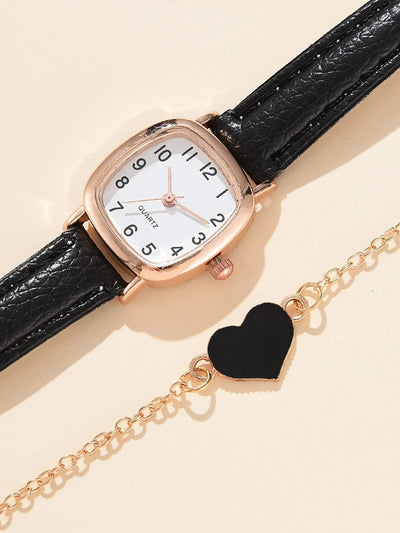 Reloj Retro Artístico para Mujer con Correa de Cuero y Carátula Cuadrada - Image 6