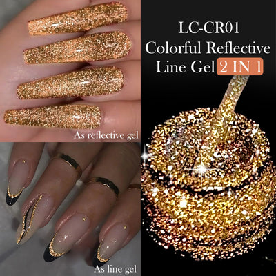 Gel de Uñas Efecto Espejo Brillante con Lentejuelas Reflectantes - Image 21