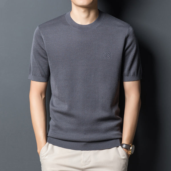 Suéter Cardigan Manga Corta para Hombre - Cuello Redondo