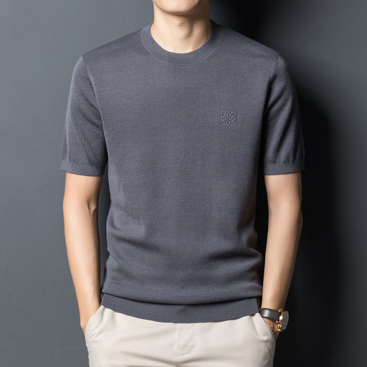 Suéter Cardigan Manga Corta para Hombre - Cuello Redondo - Image 2