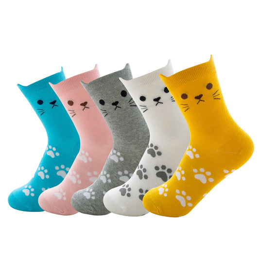 Calcetín Navideño con Orejas de Gato Estéreo para Mujer