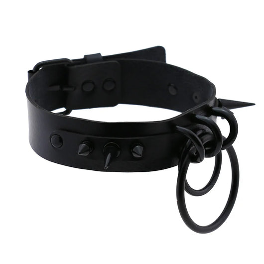 Collar Choker Punk con Remaches y Hebilla - Unisex Negro - Image 13