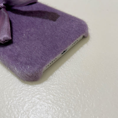 Funda para Celular Estilo Coreano con Lazo de Seda y Pelaje de Visón - Image 6