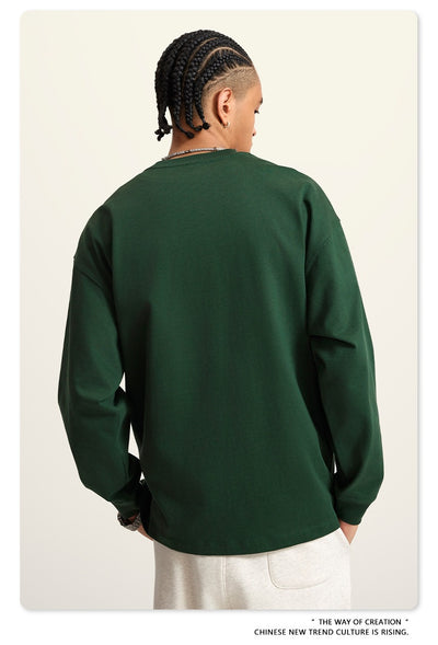 Camiseta Manga Larga Oversize para Hombre - Algodón Puro Otoño Invierno - Image 23