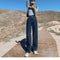 Pantalones Jeans Anchos de Talle Alto con Efecto Desgastado para Mujer