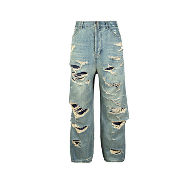 Pantalones Vaqueros Doble Capa con Flecos para Hombre y Mujer - Image 9