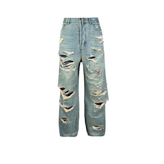 Pantalones Vaqueros Doble Capa con Flecos para Hombre y Mujer - Image 9