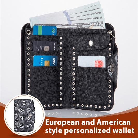 Cartera Punk Rock con Calavera y Cadena Antirrobo - Image 2