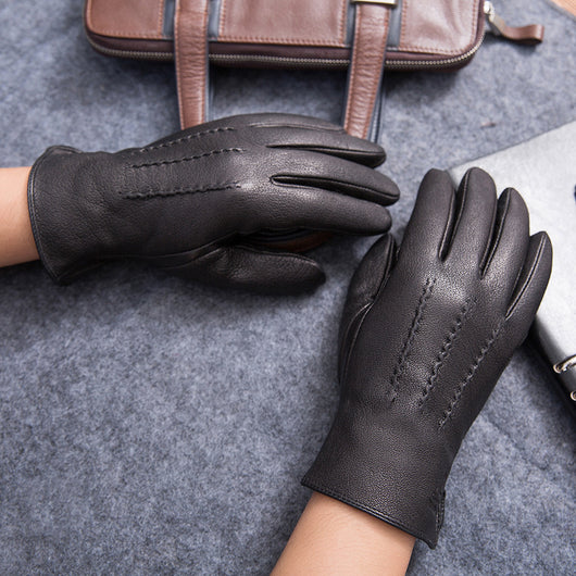 Guantes de Motocicleta Impermeables de Piel Gamuza con Forro Polar - Image 16