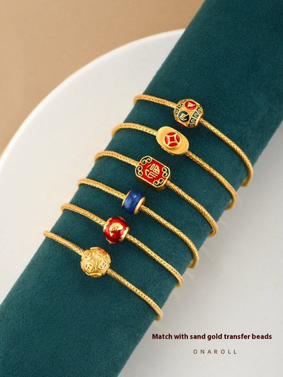 Pulsera de Cuentas de Oro Antiguo en Cobre Puro con Tarjeta de Bendición - Image 8