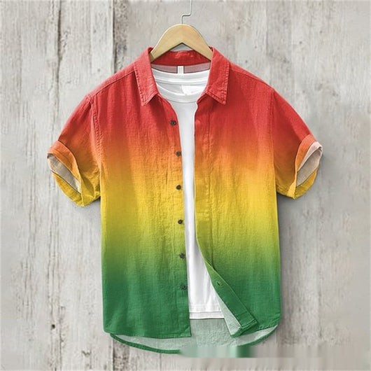 Camisa Casual Holgada para Hombre con Estampado y Botones - Image 10