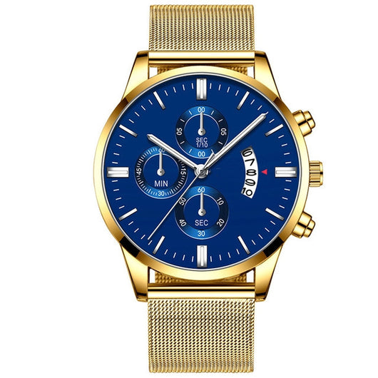 Reloj de Lujo para Hombre con Malla Metálica y Movimiento de Cuarzo - Image 5
