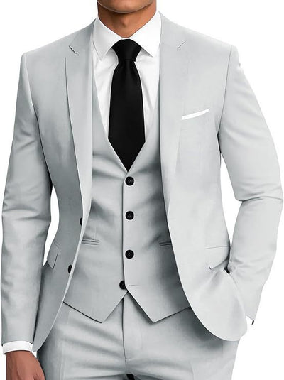 Traje de Negocios Tres Piezas con Botones Dobles para Hombre - Image 10